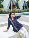 Product Carousel Image 8: Embroidered Ease Solid Coloured Top
