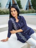 Product Carousel Image 9: Embroidered Ease Solid Coloured Top