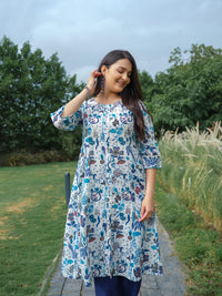 Vibrant Flora Printed Kurta - Etiquette Apparel