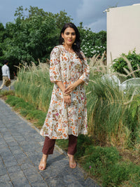 Vibrant Flora Printed Kurta - Etiquette Apparel