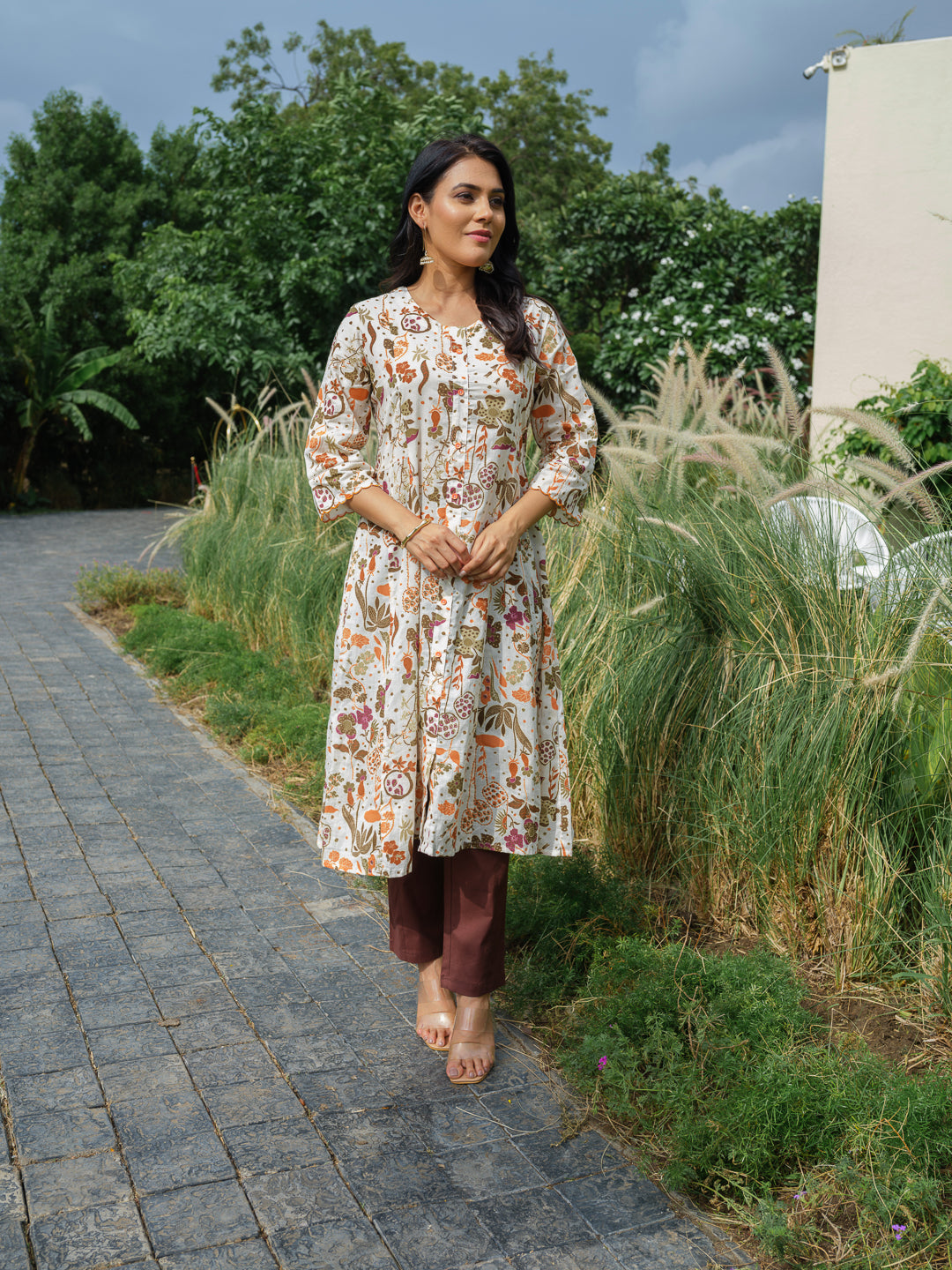 Vibrant Flora Printed Kurta - Etiquette Apparel