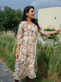 Vibrant Flora Printed Kurta - Etiquette Apparel