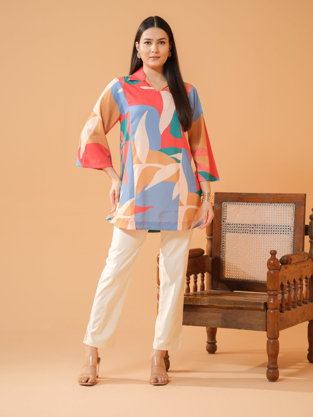 Bold Multi Abstract Print Top