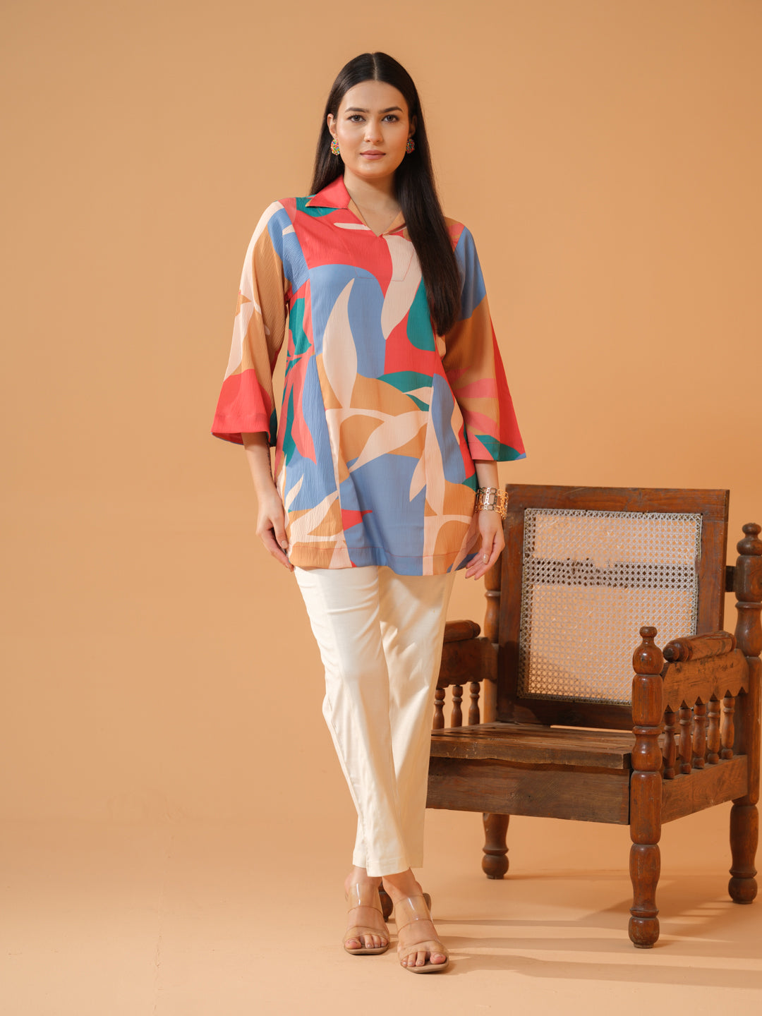 Bold Multi Abstract Print Top