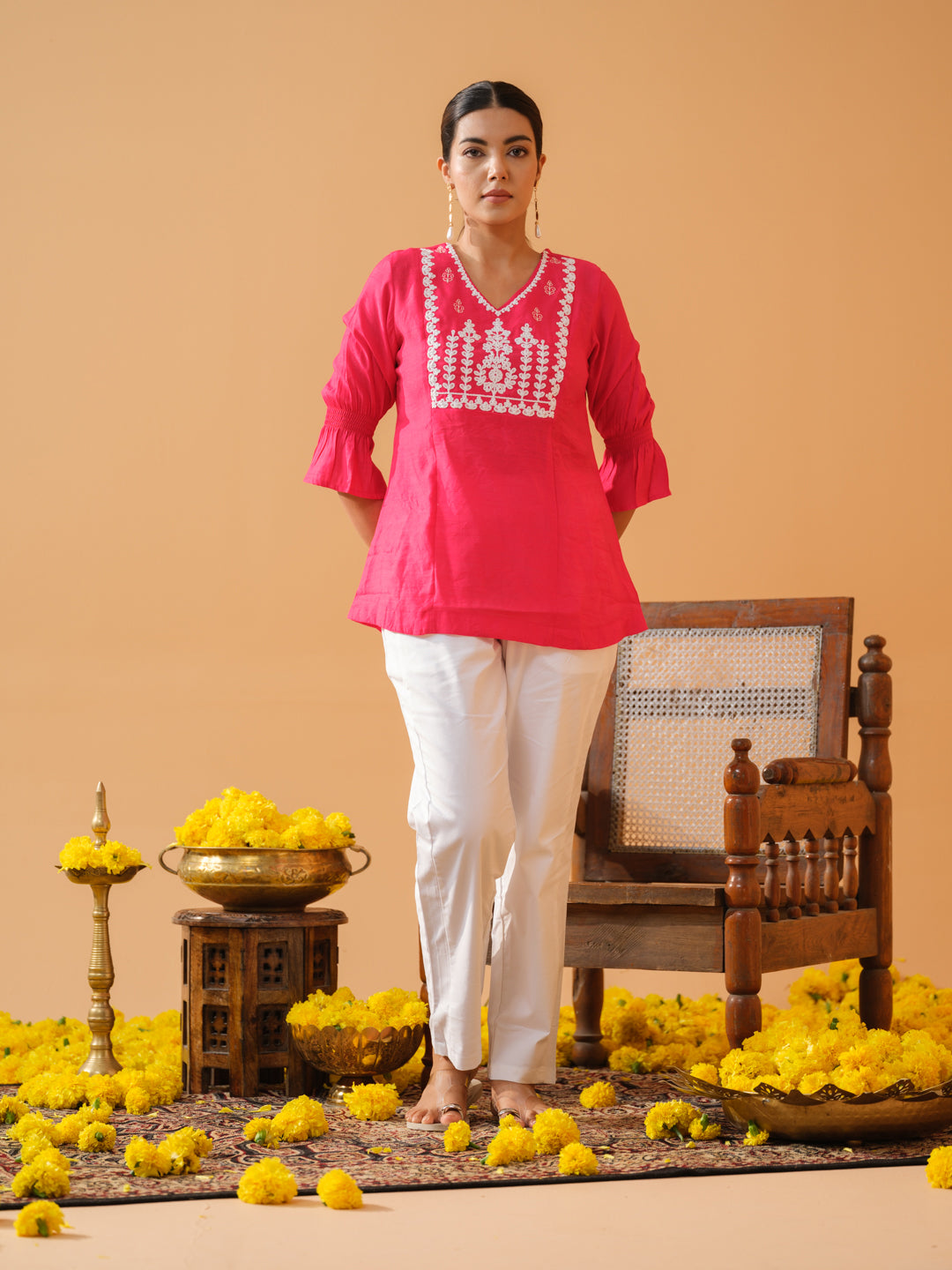 Floral Embossed Embroidery - Etiquette Apparel