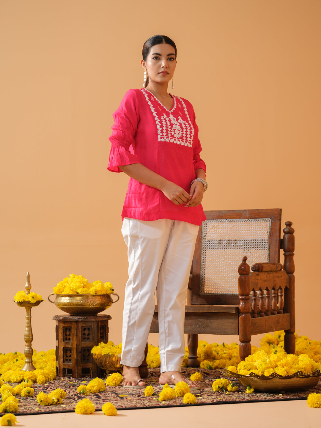 Floral Embossed Embroidery - Etiquette Apparel