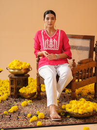 Floral Embossed Embroidery - Etiquette Apparel