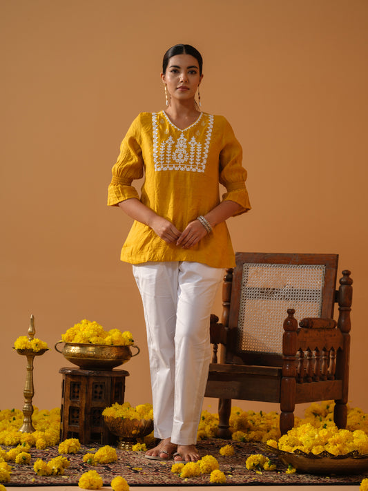 Floral Embossed Embroidery - Etiquette Apparel