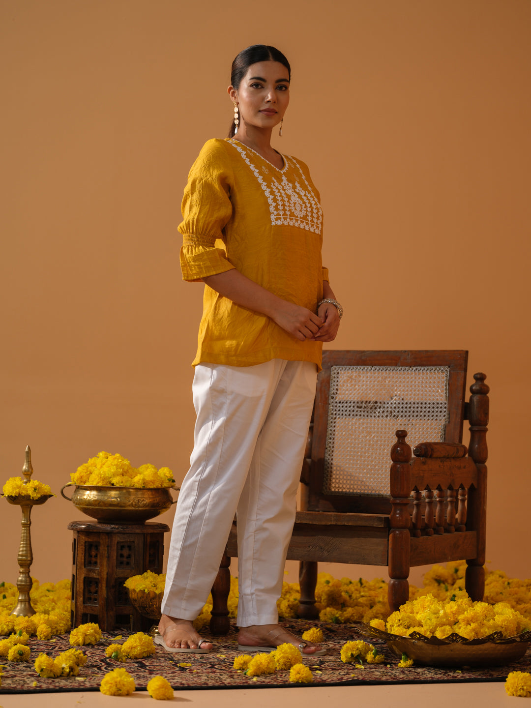 Floral Embossed Embroidery - Etiquette Apparel