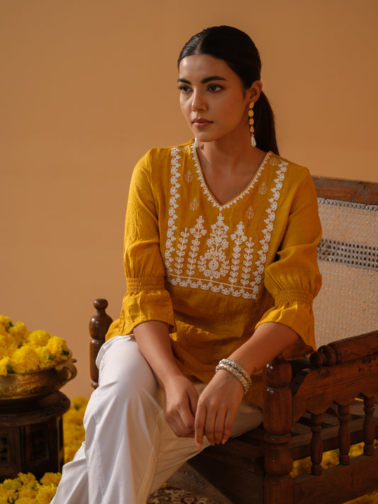 Floral Embossed Embroidery - Etiquette Apparel