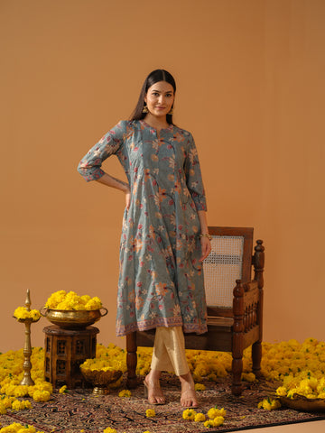 Floral Print Digital Kurta