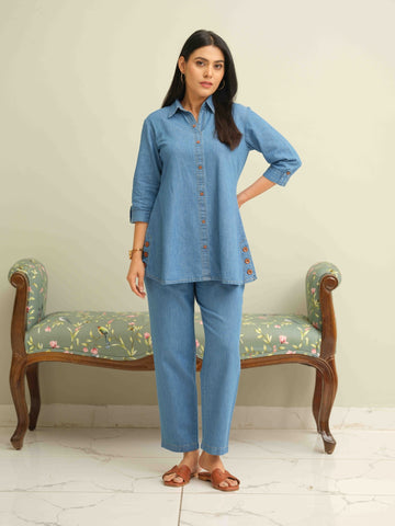 Effortless Edgy Denim Co-ord set - Etiquette Apparel 