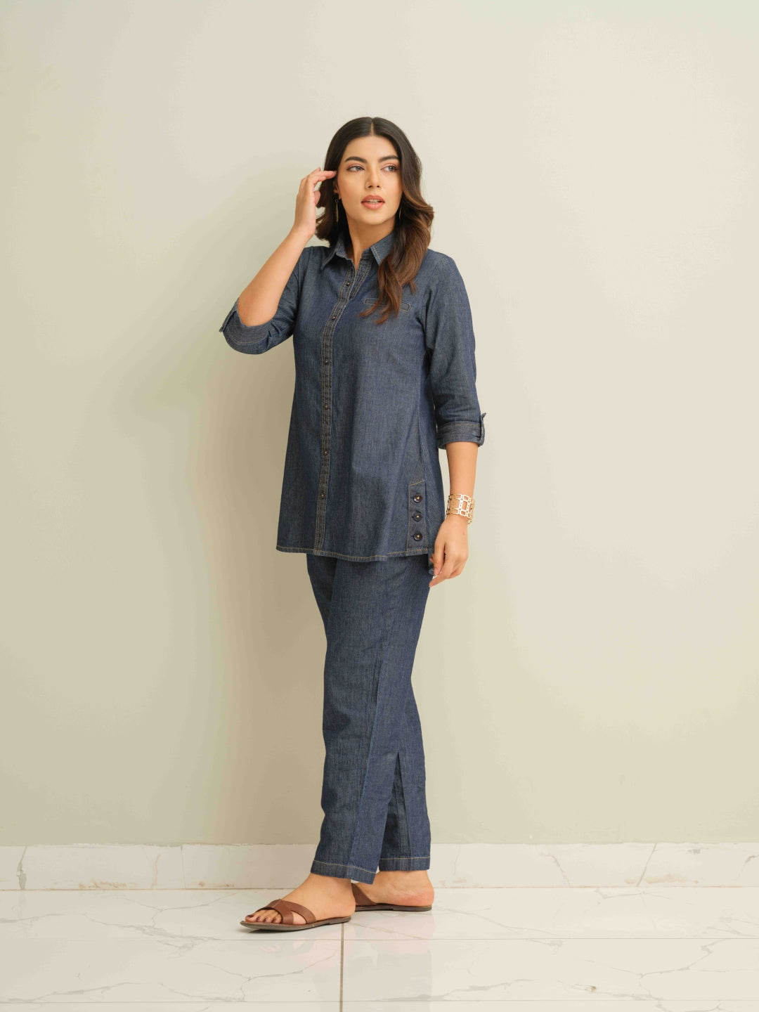Product Carousel Image 3: Effortless Edgy Denim Co-ord set