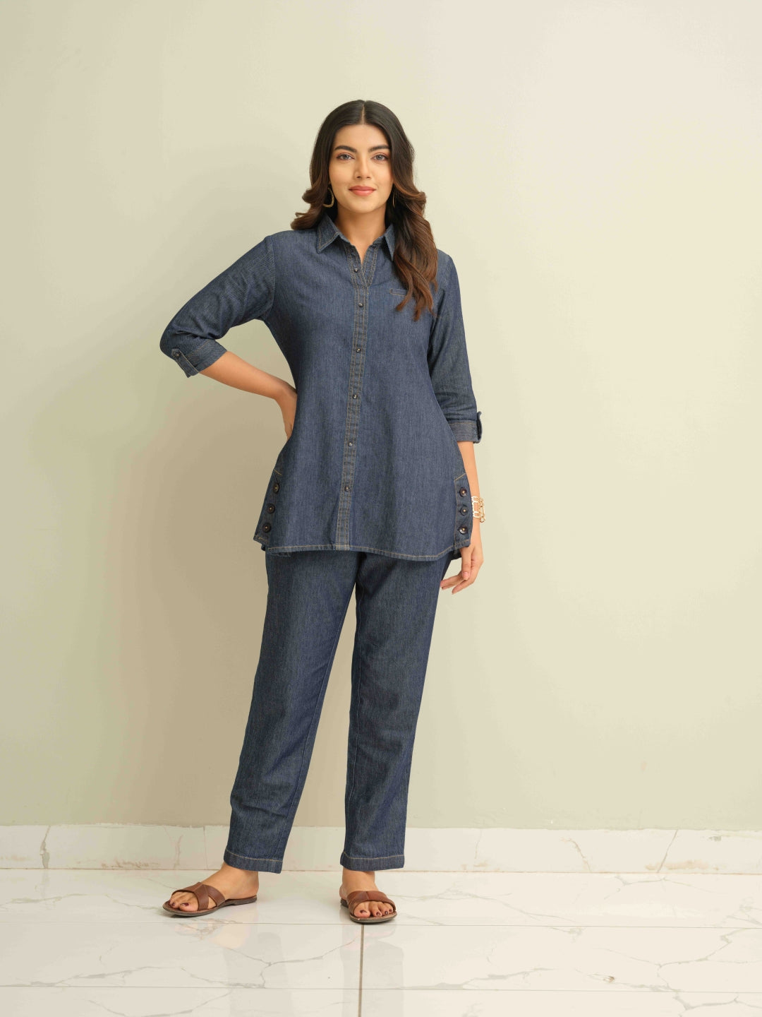 Effortless Edgy Denim Co-ord set - Etiquette Apparel 