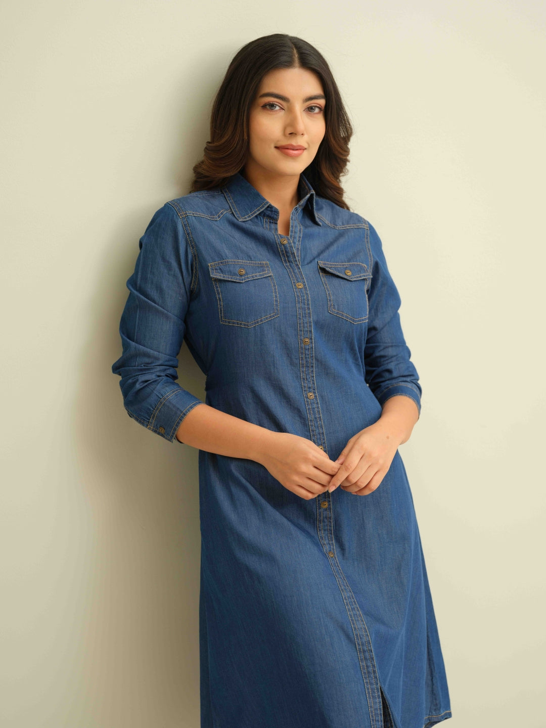 Tie Your Way Indigo Dress - Etiquette Apparel