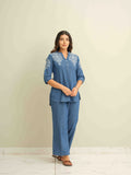 Product Carousel Image 0: Fresh, Floral & Fabulous Indigo Co-ord Set