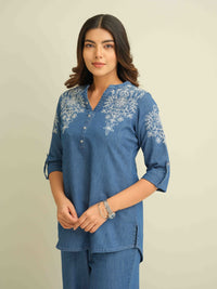 Fresh, Floral & Fabulous Indigo Co-ord Set - Etiquette Apparel 