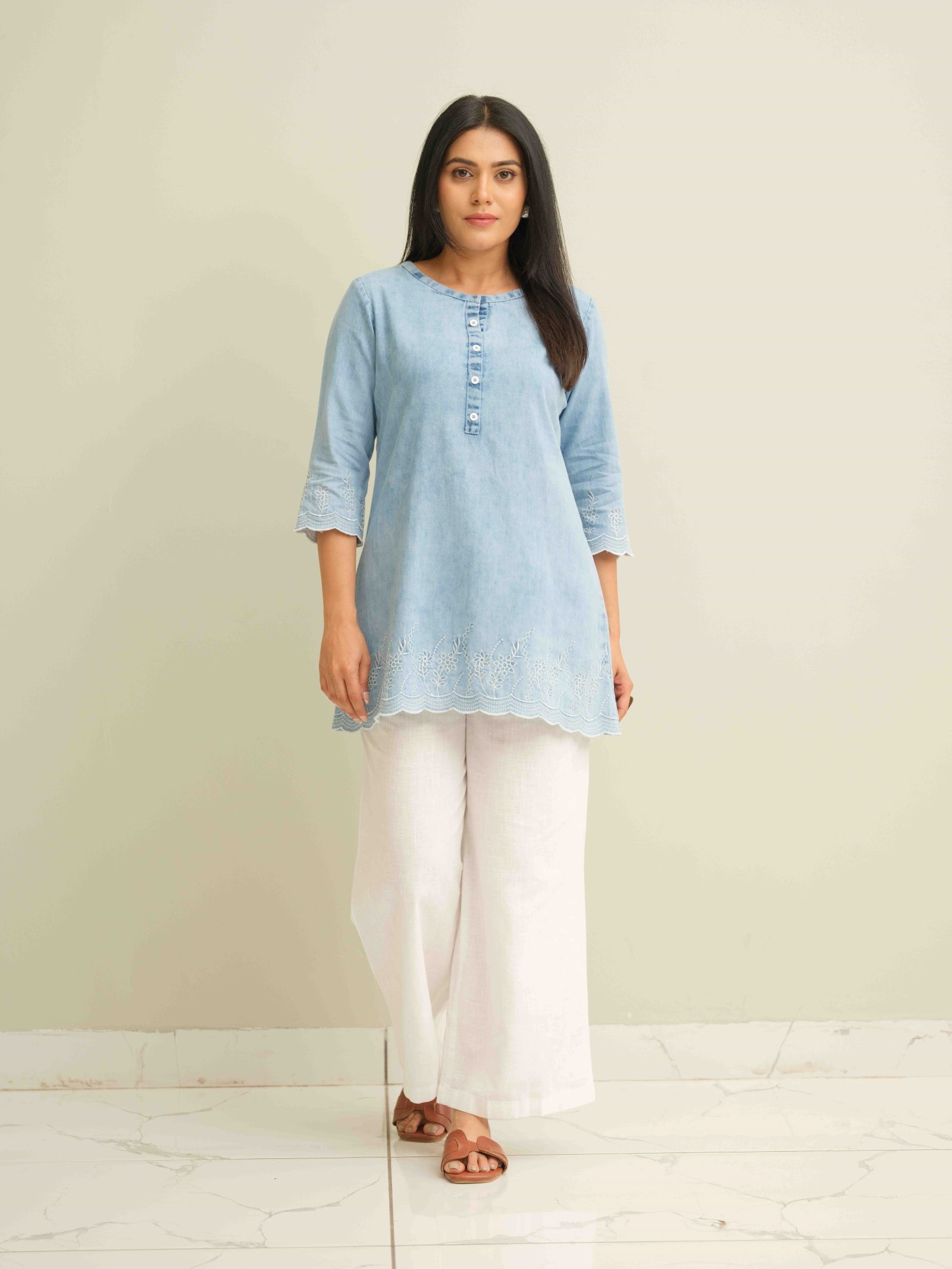 Product Carousel Image 5: Blue Haze Cutwork top