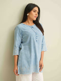 Product Carousel Image 2: Blue Haze Cutwork top