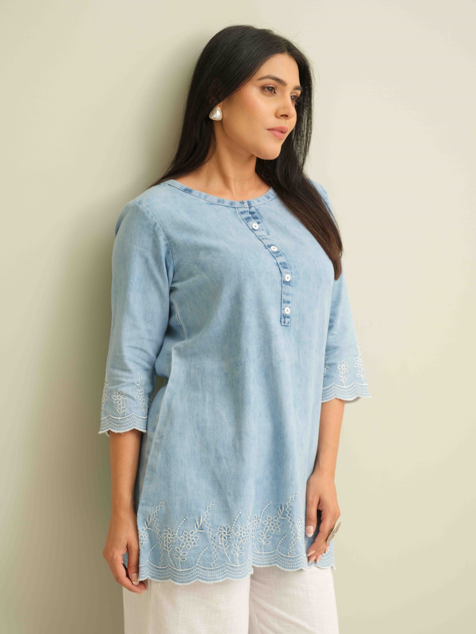 Product Carousel Image 3: Blue Haze Cutwork top