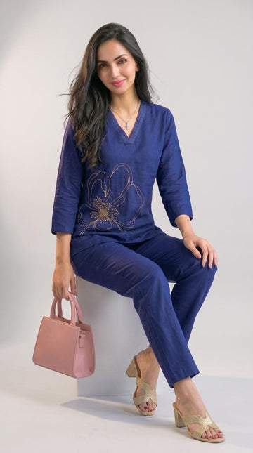 Bloom in Blue Co-ord set - Etiquette Apparel