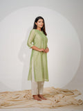 Chanderi Kurta With All Over Self Sequined Embroidery - Etiquette Apparel 