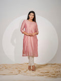 Chanderi Kurta With All Over Self Sequined Embroidery - Etiquette Apparel 