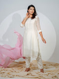 Chanderi Kurta With All Over Self Sequined Embroidery - Etiquette Apparel 