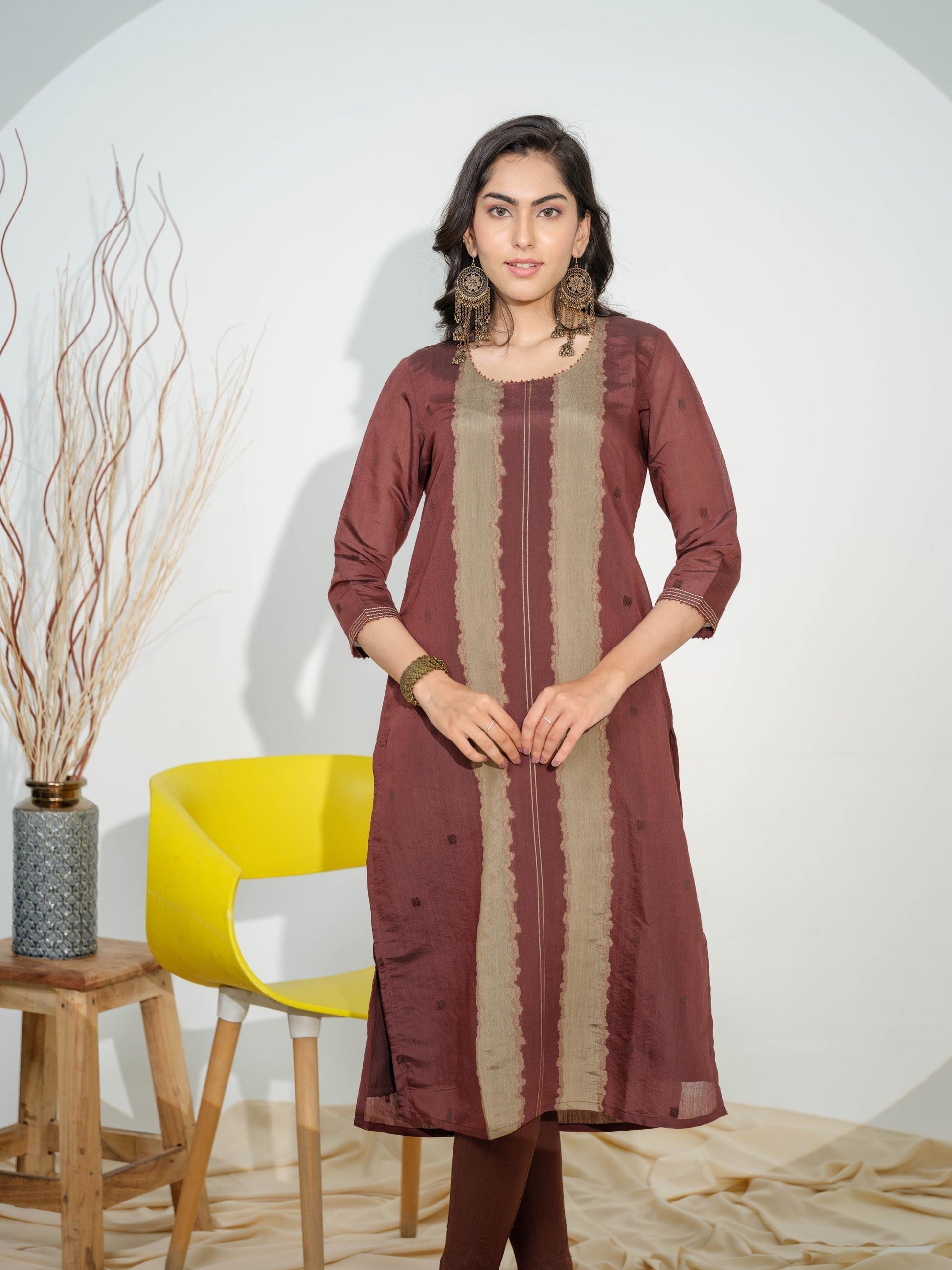 Chanderi Kurta Woven - Etiquette Apparel 