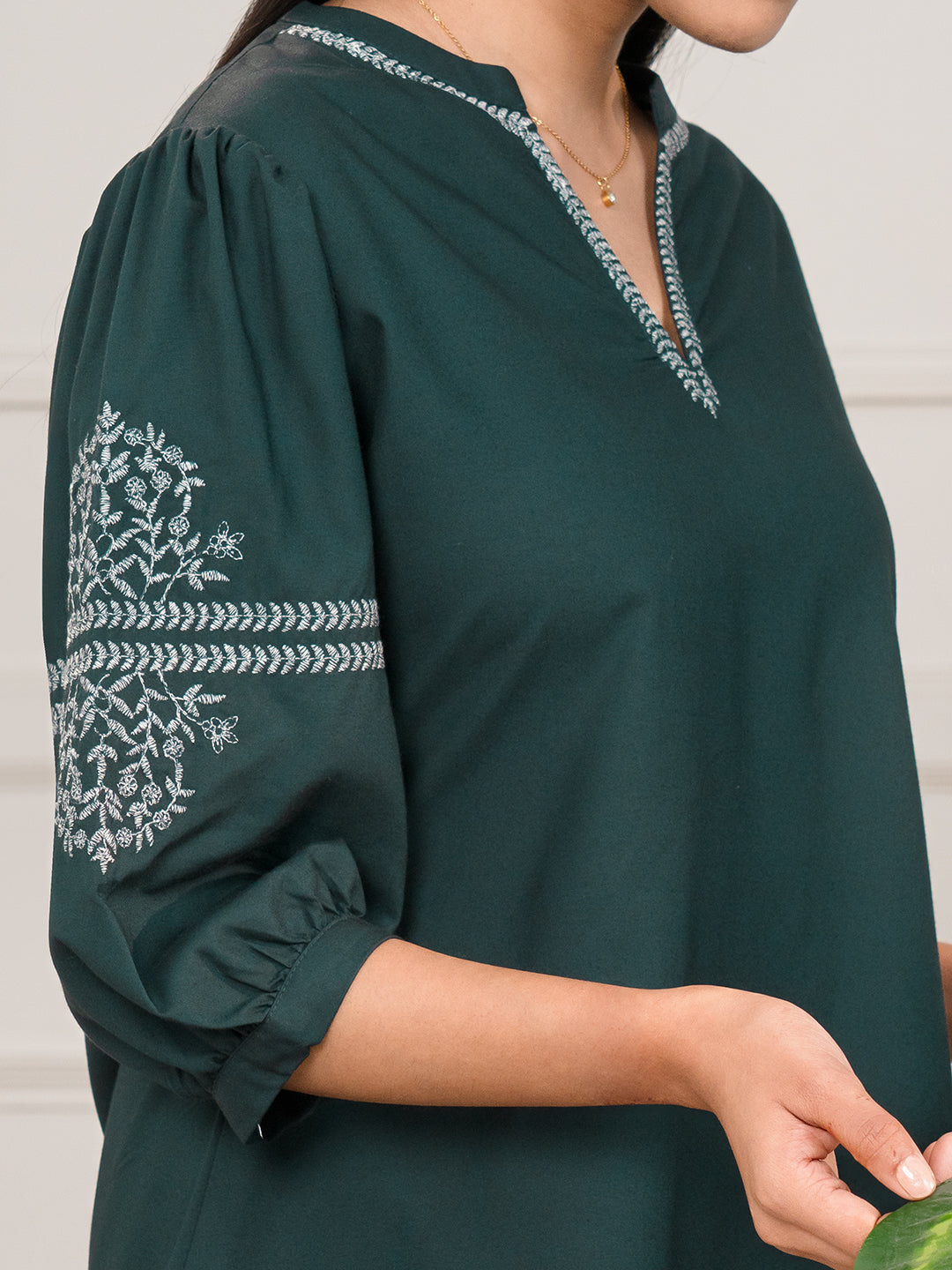 Dusty Pastel Shaded Embroidered Top Off - Etiquette Apparel