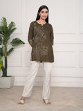Product Carousel Image 5: Wool Embroidered Brown Short Top