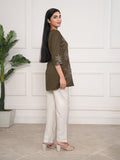 Product Carousel Image 6: Wool Embroidered Brown Short Top
