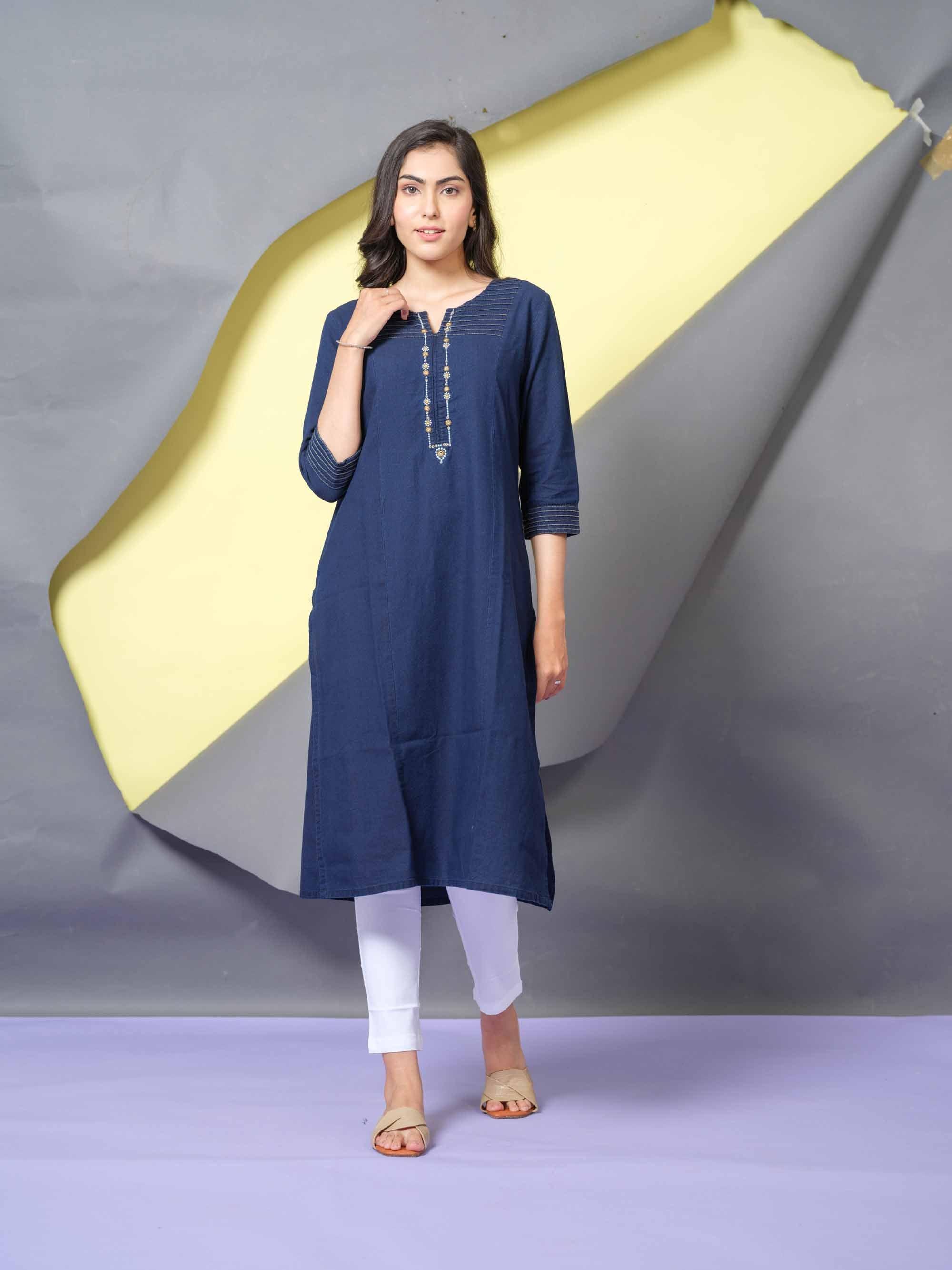 Buy Cefalu women stylish denim kurti for women. Online at Best Prices in  India - JioMart.