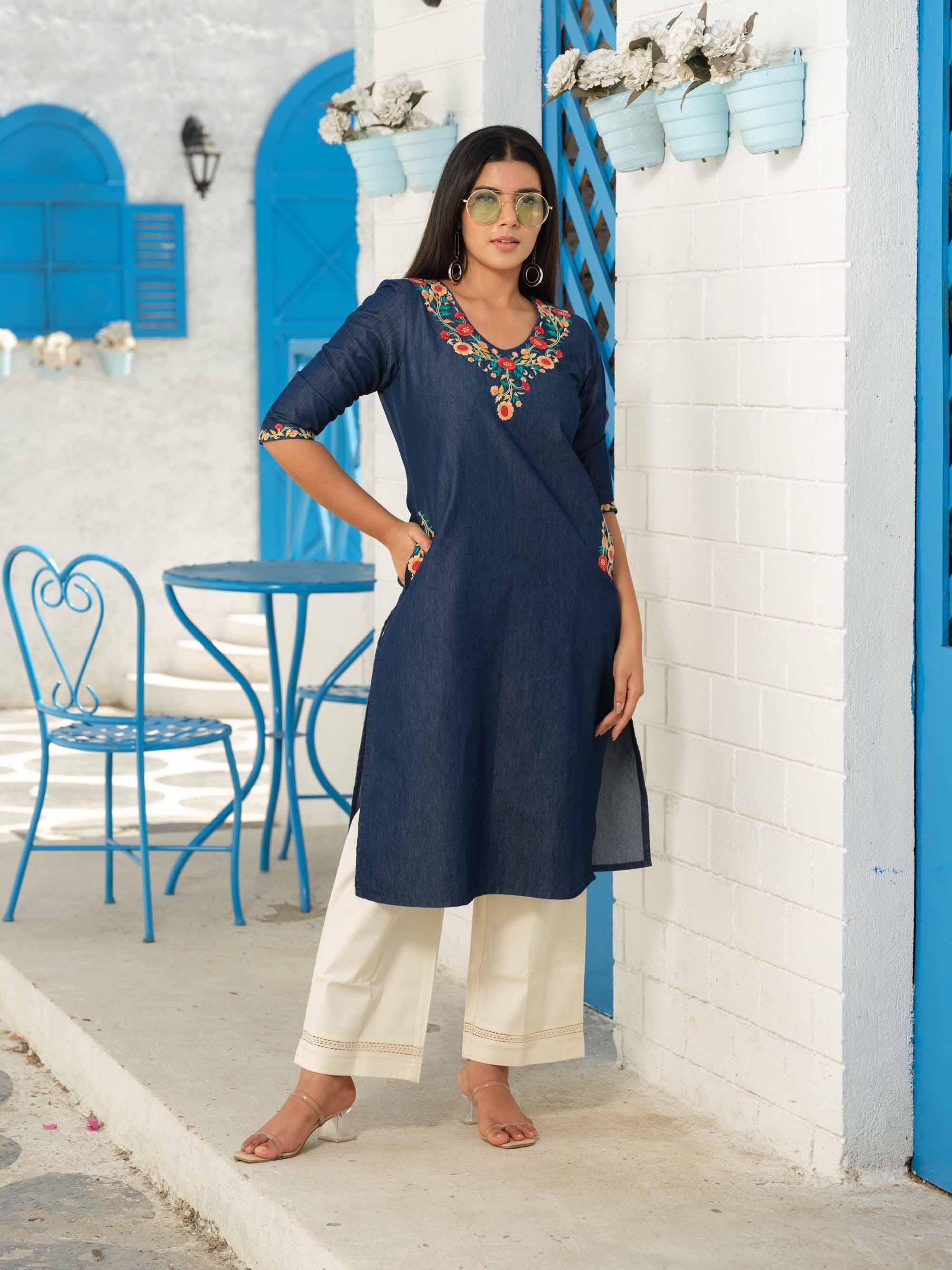 Rung Magazine Heavy Denim Designer Wholesale Market Of Kurtis In Surat,  this catalog fabric is denim,