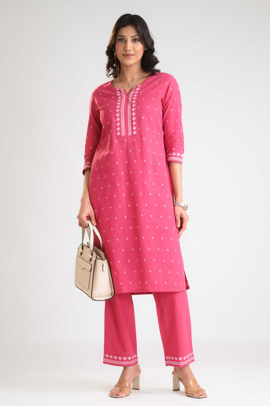 Everyday Jamdani Glow Kurta Set - Etiquette Apparel