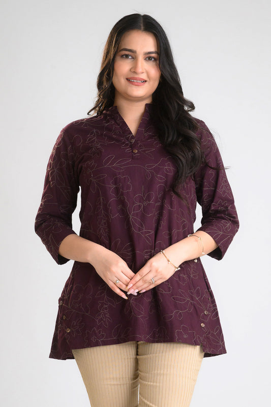 Timeless Embroidered Charm Top - Etiquette Apparel