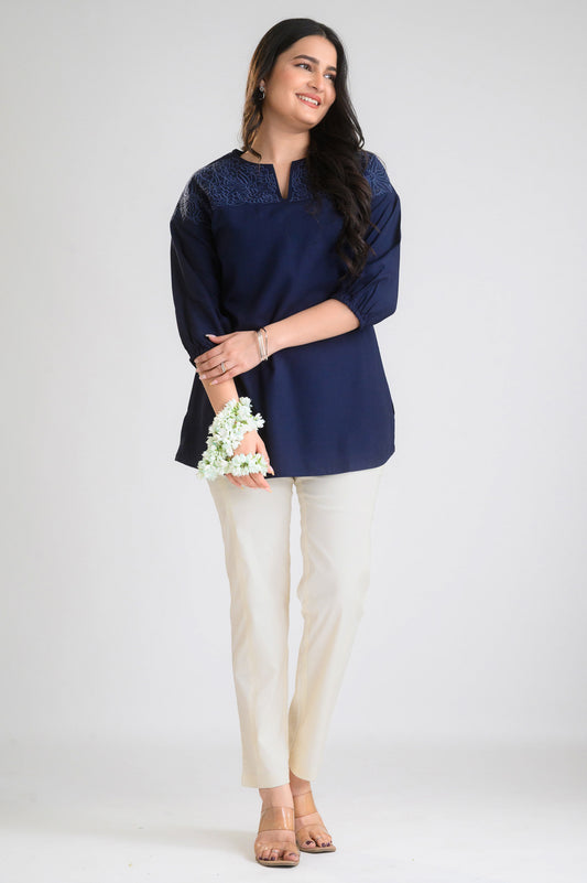 Noir Elegance Short Top - Etiquette Apparel