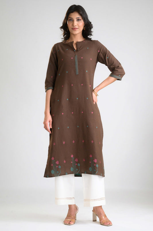 Lotus Whisper Jamdani Kurta - Etiquette Apparel