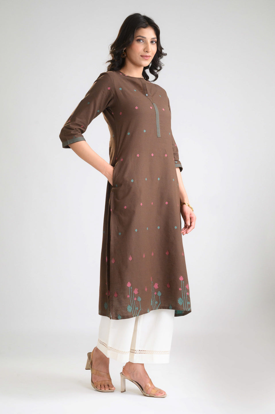 Lotus Whisper Jamdani Kurta - Etiquette Apparel
