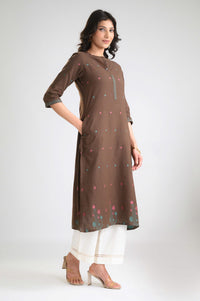 Lotus Whisper Jamdani Kurta - Etiquette Apparel