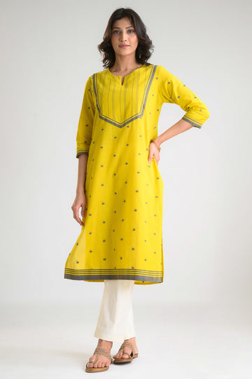Bright Pop Jamdani Kurta - Etiquette Apparel 