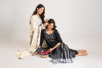 Black Beauty Jamdani Kurta Set - Etiquette Apparel