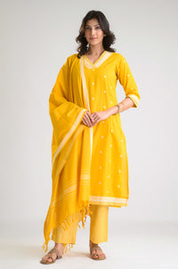 Sunshine Hues Jamdani Kurta Set - Etiquette Apparel