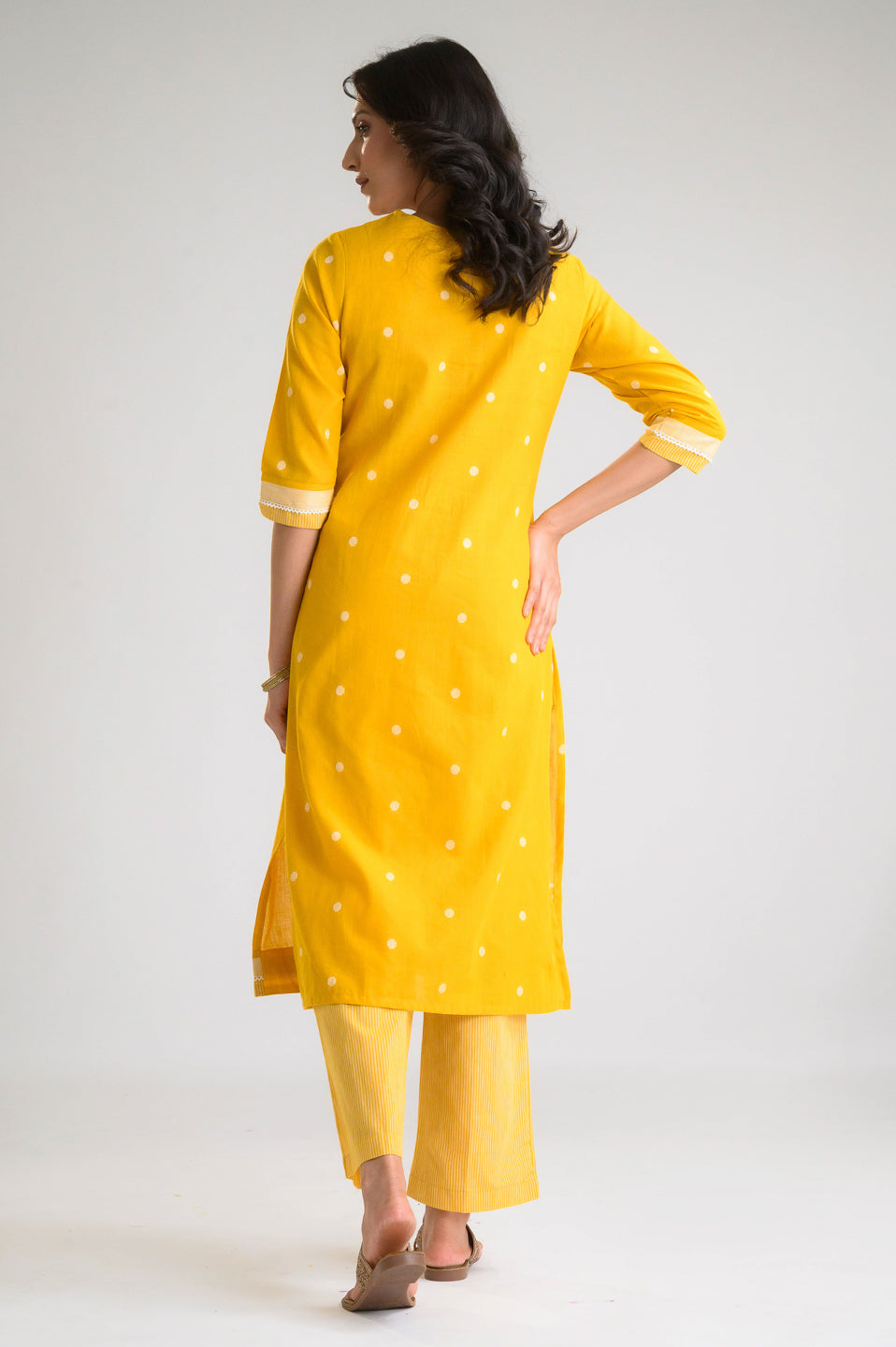Sunshine Hues Jamdani Kurta Set - Etiquette Apparel