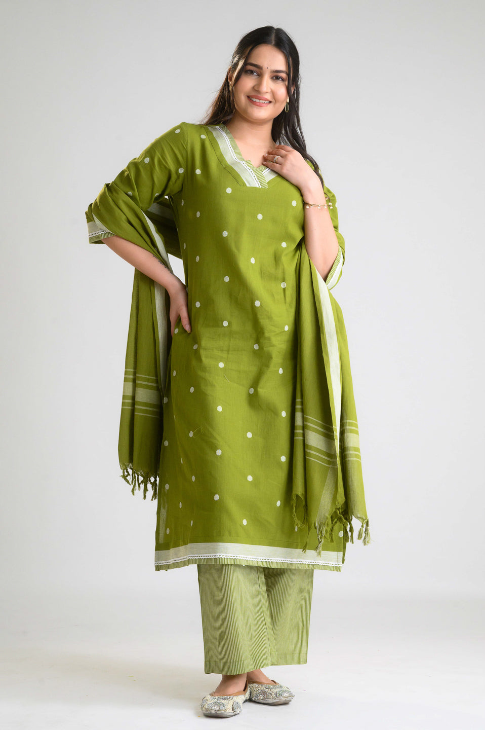 Sunshine Hues Jamdani Kurta Set - Etiquette Apparel