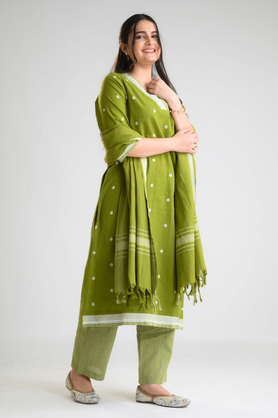 Sunshine Hues Jamdani Kurta Set - Etiquette Apparel