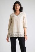 Product Carousel Image 3: Jamdani Beige Short Top