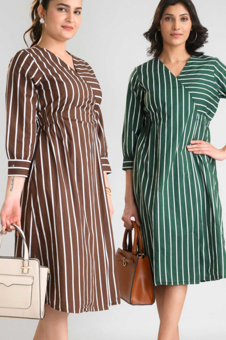 Stripe me Bold Dress - Etiquette Apparel