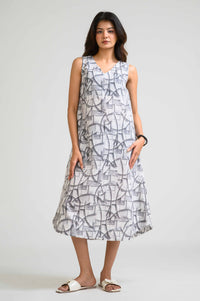 Geometry in Motion Sleeveless Dress - Etiquette Apparel