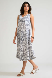 Geometry in Motion Sleeveless Dress - Etiquette Apparel